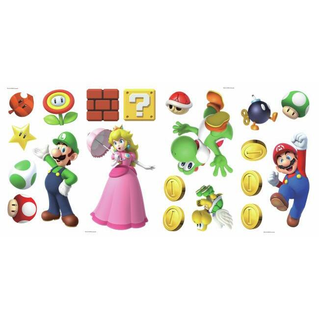 RoomMates RMK5224SCS Super Mario Character Peel and Stick Wall Decals