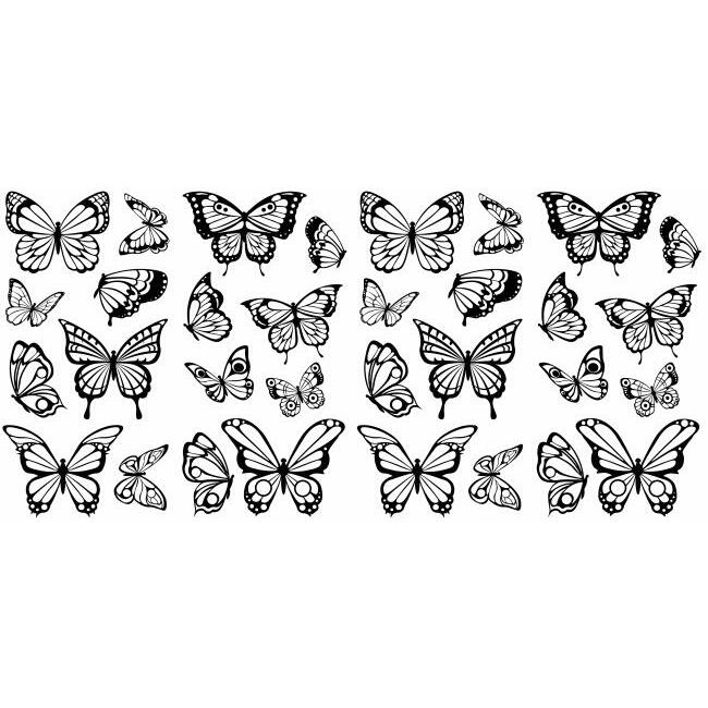 Color Your Own Butterflies Peel and Stick Wall Decals Wall Decals RoomMates   