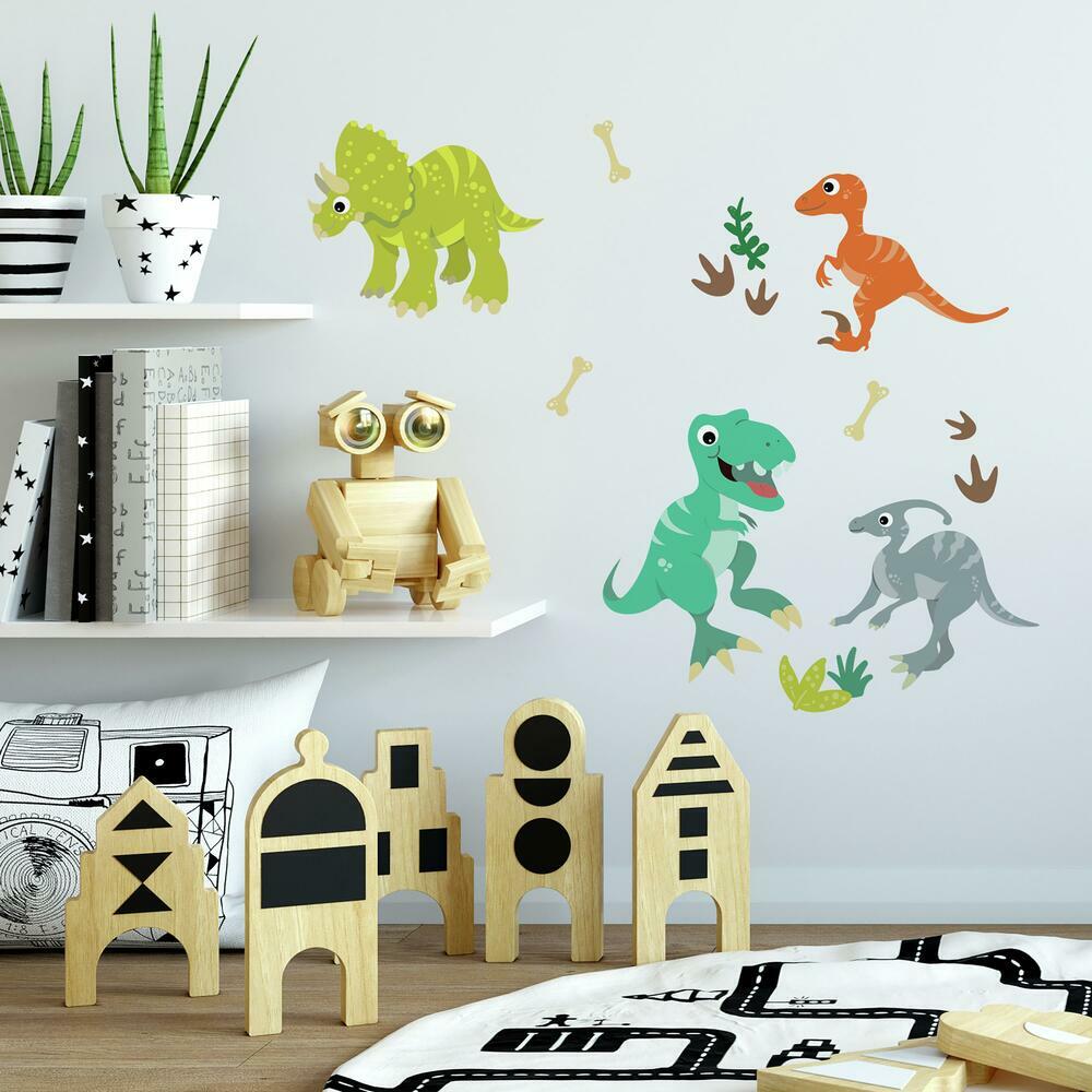 Friendly Dinosaur Peel and Stick Wall Decals Wall Decals RoomMates   