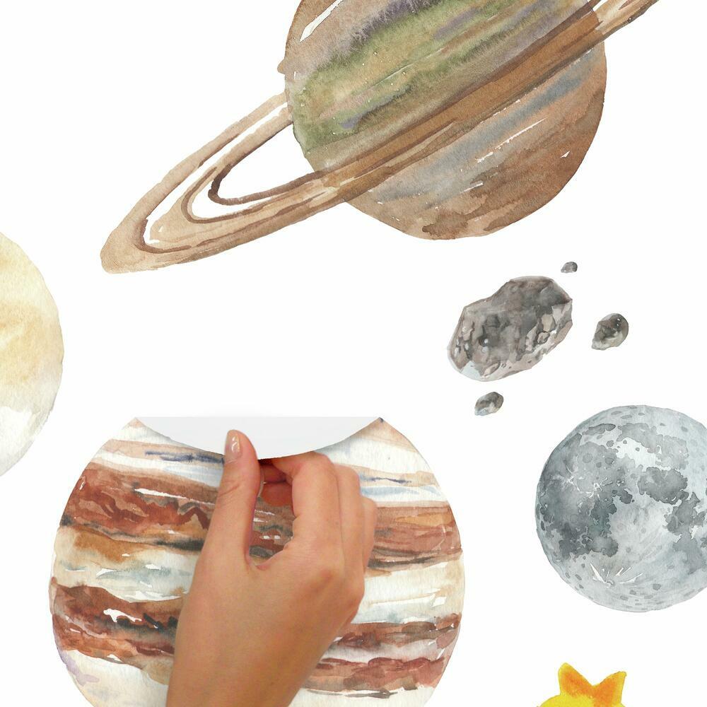 Watercolor Planets Peel and Stick Giant Wall Decals Wall Decals RoomMates   