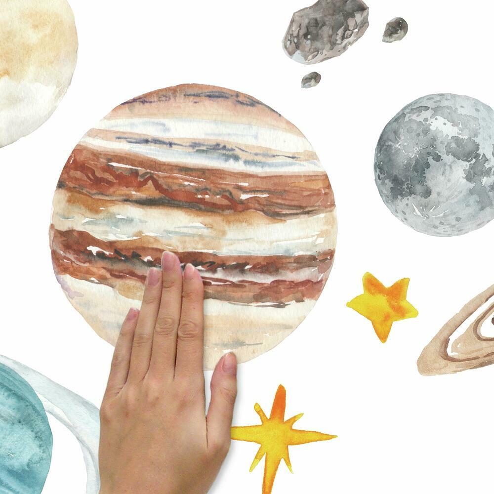 Watercolor Planets Peel and Stick Giant Wall Decals Wall Decals RoomMates   