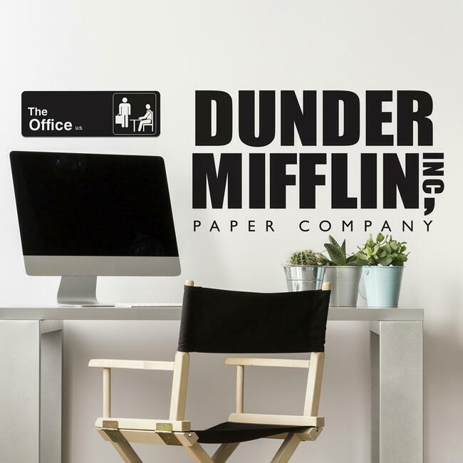 The Office Dunder Mifflin Peel and Stick Giant Wall Decal Wall Decals RoomMates   
