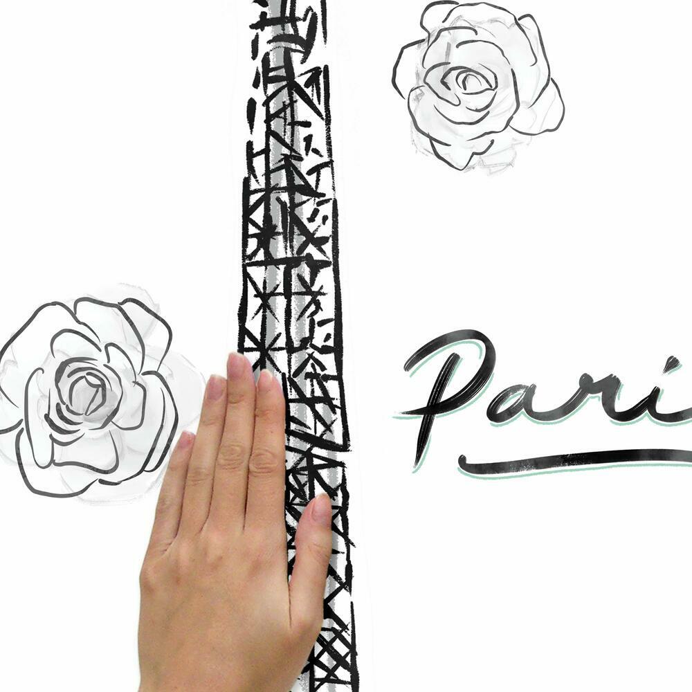 Eiffel Tower Sketch Peel and Stick Giant Wall Decals Wall Decals RoomMates   