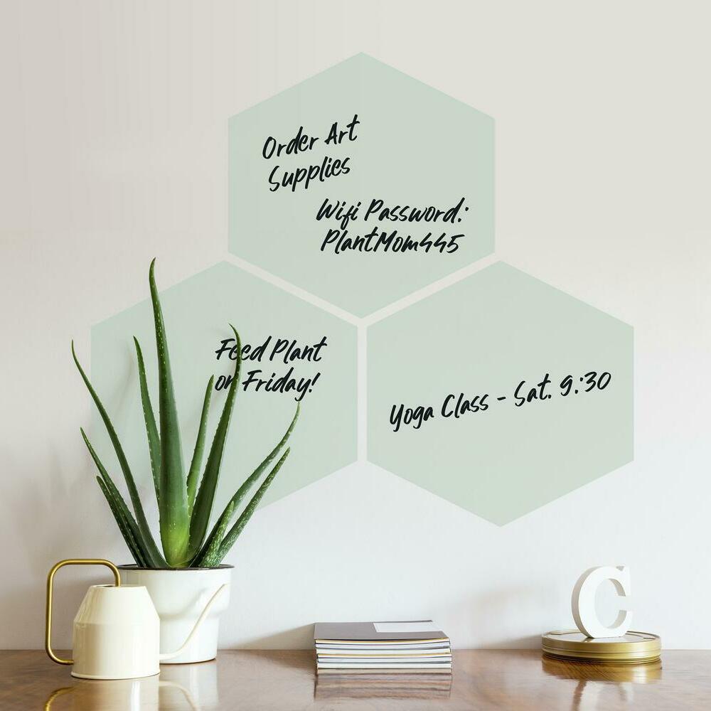 Light Sage Hexagon Dry Erase Peel and Stick Wall Decals Wall Decals RoomMates   