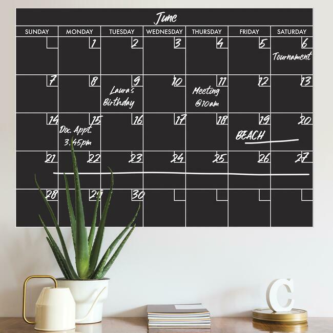 Chalk Calendar Peel And Stick Giant Wall Decal Wall Decals RoomMates   