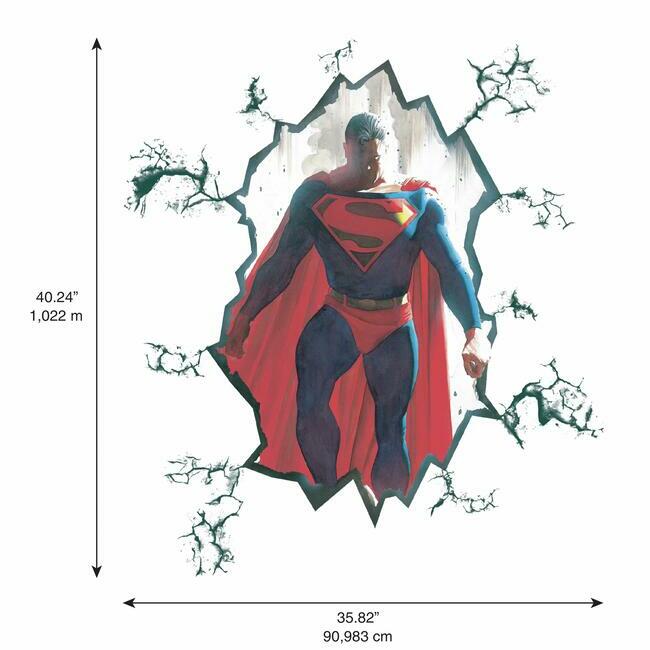 Alex Ross Superman Cracked Peel And Stick Giant Wall Decal Wall Decals RoomMates   