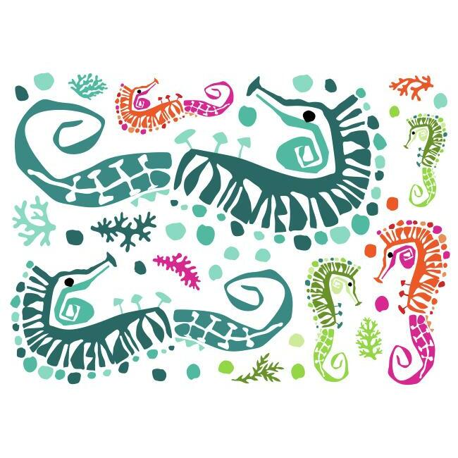 Jane Dixon Seahorse Peel and Stick Giant Wall Decals Wall Decals RoomMates   