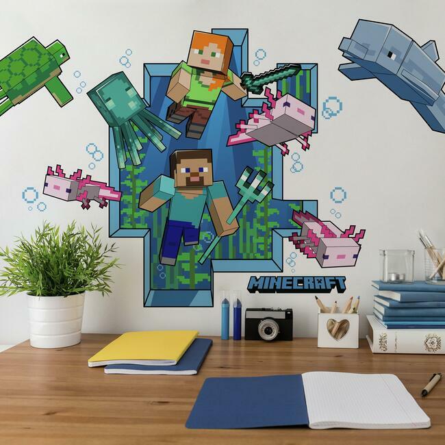 Minecraft Peel And Stick Giant Wall Decal Wall Decals RoomMates   
