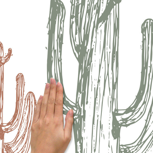 Mr. Kate Hand-Drawn Cactus Peel And Stick Wall Decals Wall Decals RoomMates   