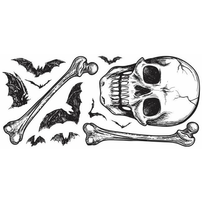 Skull Glow In The Dark Peel And Stick Giant Wall Decal Wall Decals RoomMates   