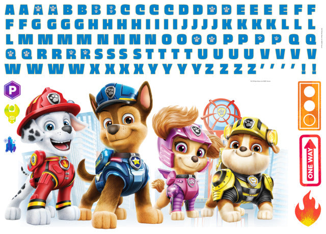 Paw Patrol Peel and Stick Giant Wall Decals with Alphabet Wall Decals RoomMates   