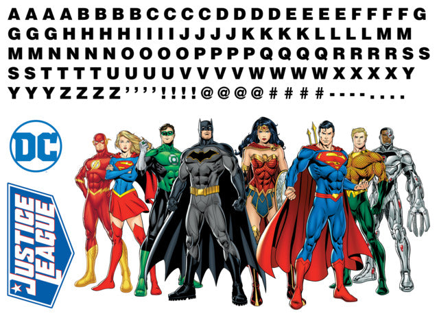 Justice League Peel And Stick Giant Wall Decals With Alphabet Wall Decals RoomMates   