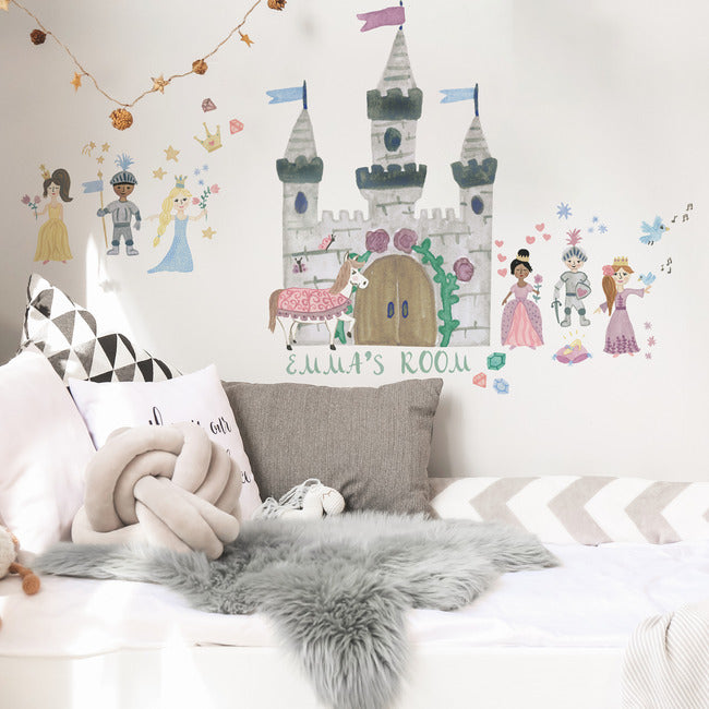 Princess And Knight Castle Peel And Stick Giant Wall Decal With Alphabet Wall Decals RoomMates   