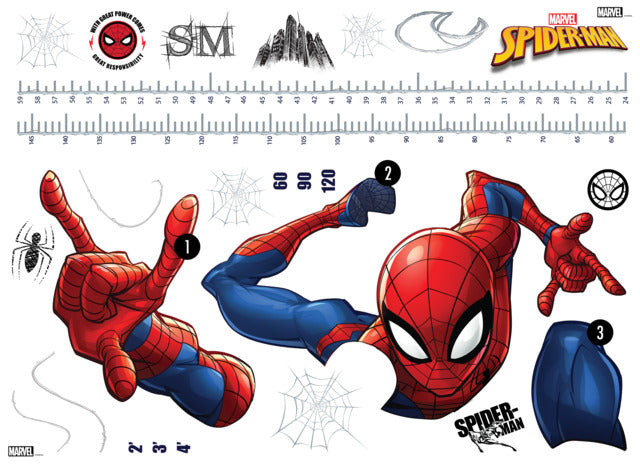 Spider-Man Growth Chart Giant Peel & Stick Wall Decals Wall Decals RoomMates   