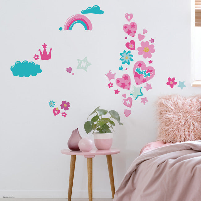 Like Nastya Hearts And Stars Giant Peel & Stick Wall Decals Wall Decals RoomMates   