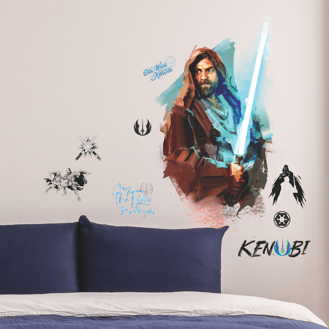 Obi Wan Kenobi Painted Peel And Stick Giant Wall Decals Wall Decals RoomMates   