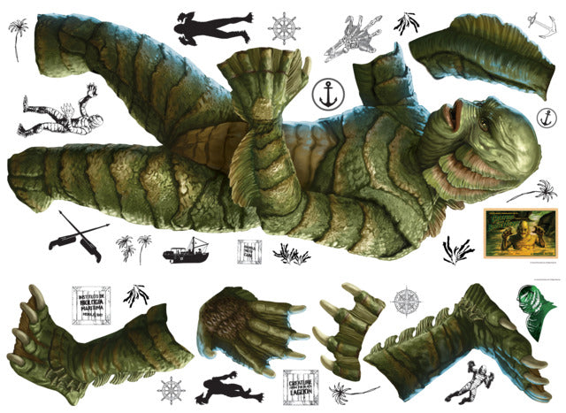 Classic Universal Monsters Creature From The Black Lagoon Giant Peel & Stick Wall Decals Wall Decals RoomMates   