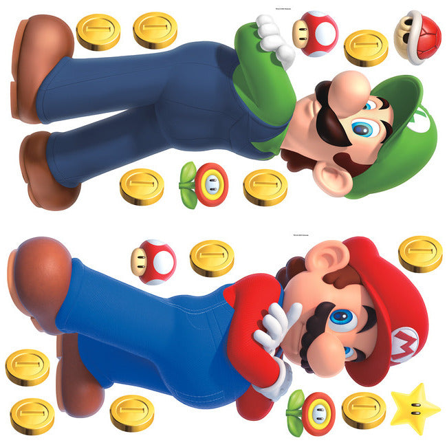 Super Mario Luigi And Mario Giant Peel & Stick Wall Decals Wall Decals RoomMates   