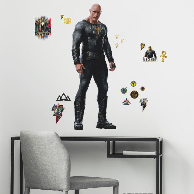 Black Adam Giant Peel & Stick Wall Decals Wall Decals RoomMates   