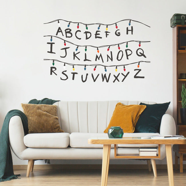 Netflix Stranger Things Christmas Lights Peel And Stick Giant Wall Decals With Alphabet Wall Decals RoomMates   