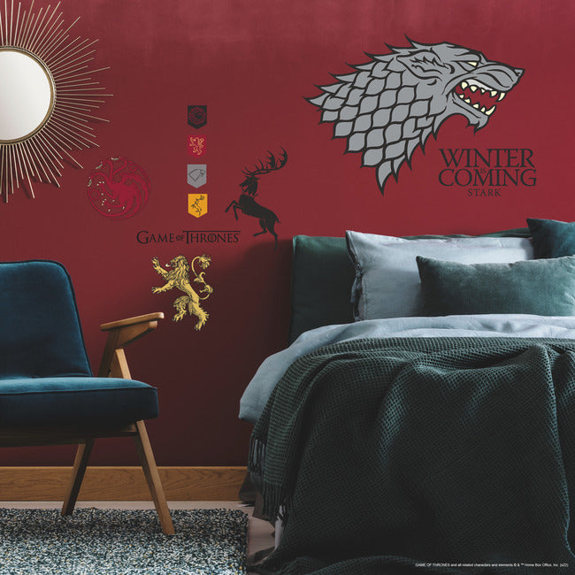 Game Of Thrones Winter Is Coming Stark Giant Peel & Stick Wall Decals Wall Decals RoomMates   