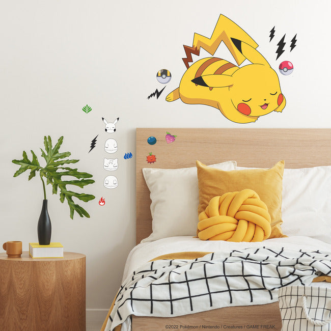 Pokemon Sleeping Pikachu Giant Peel & Stick Wall Decals Wall Decals RoomMates   