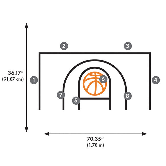 Basketball Court XL Giant Peel & Stick Wall Decals With Glow Orange Wall Decals RoomMates   