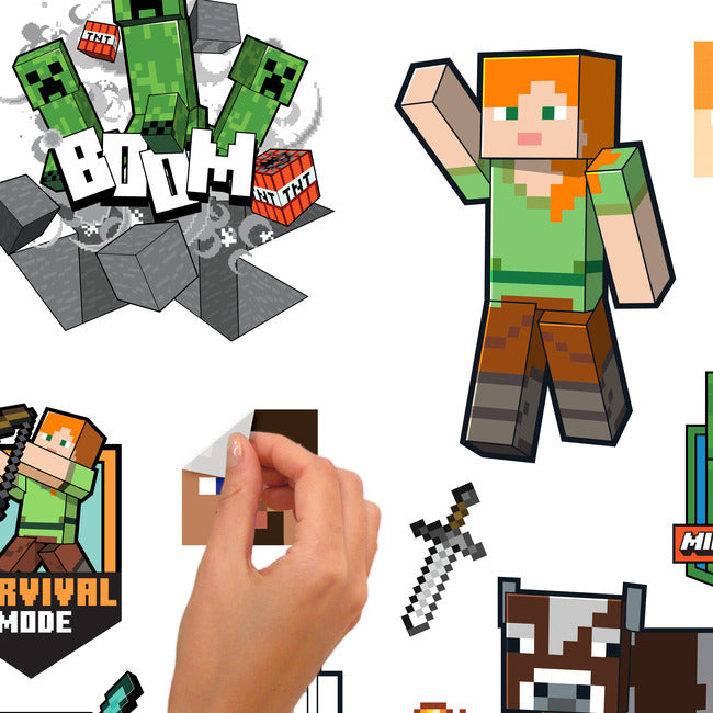Minecraft Characters Peel & Stick Wall Decals Wall Decals RoomMates   