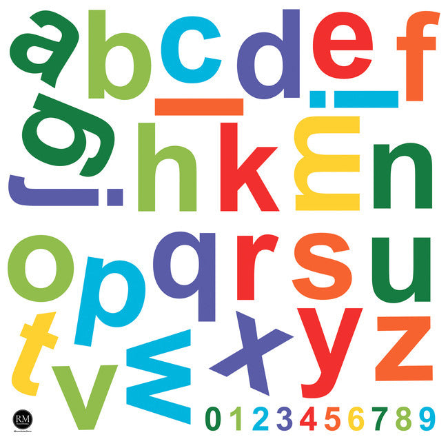 Colorful Lowercase Alphabet Giant Peel & Stick Wall Decals Wall Decals RoomMates   