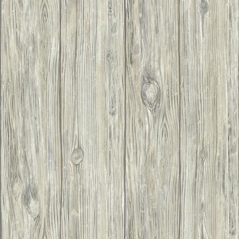 Wood Peel and Stick Wallpaper Peel and Stick Wallpaper RoomMates Roll Grey 