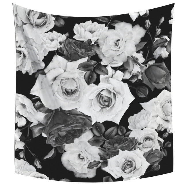 Black And White Floral Tapestry Tapestry RoomMates   