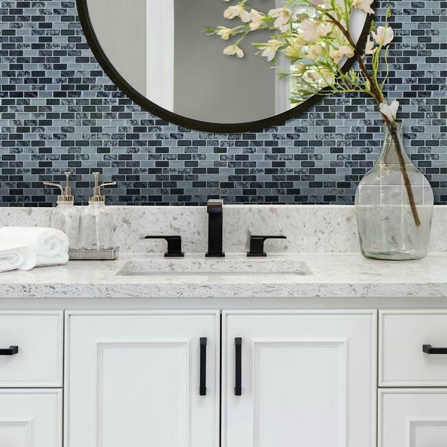 Traditional Marble Tile Peel and Stick Backsplash Peel and Stick Backsplash RoomMates   