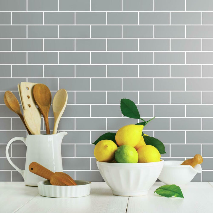 Gray Subway Peel and Stick Backsplash – RoomMates Decor