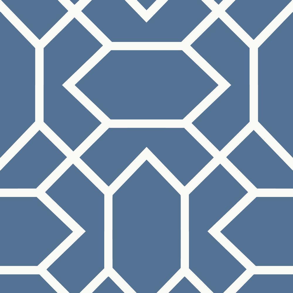 Modern Geometric Peel and Stick Wallpaper Peel and Stick Wallpaper RoomMates Roll Blue 